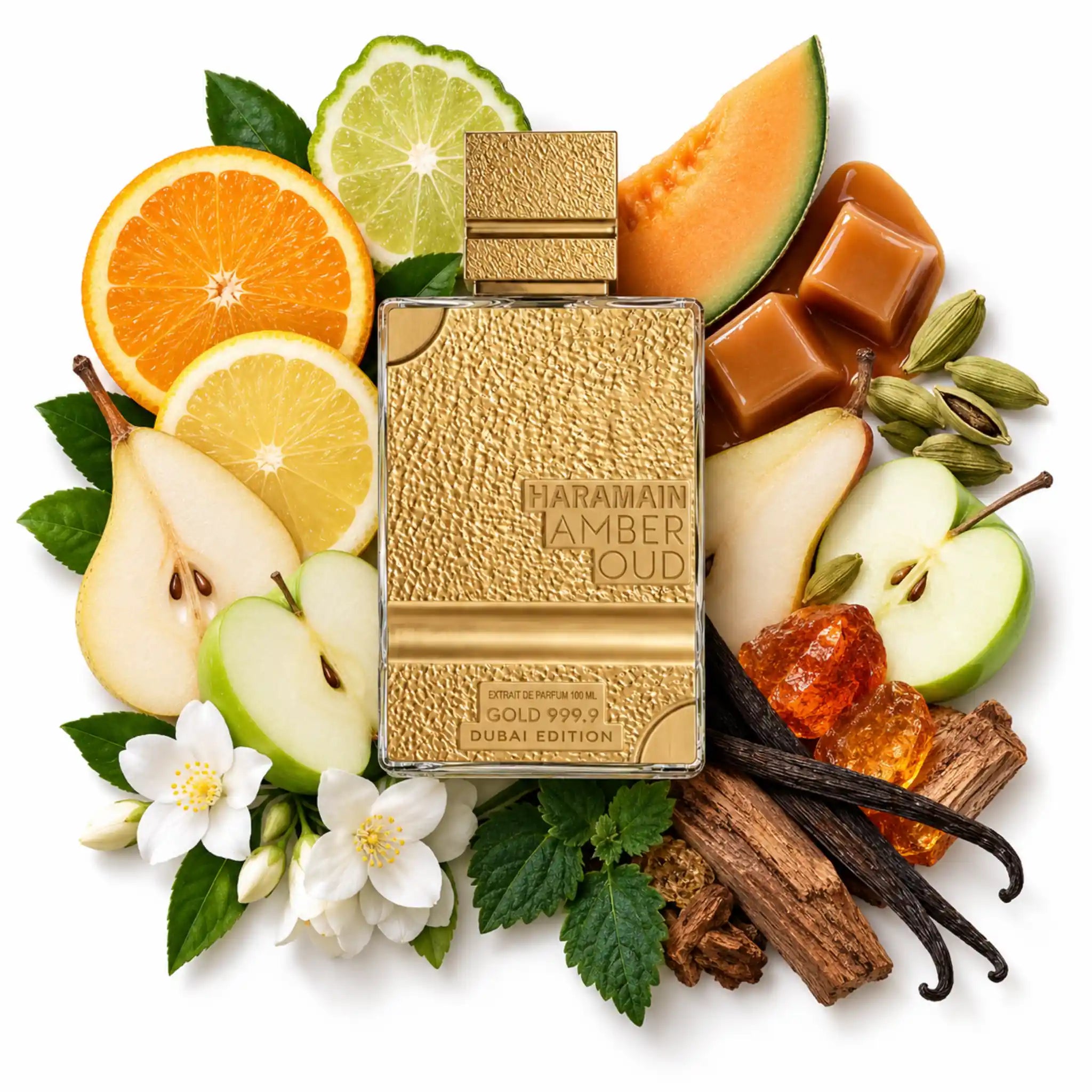 Ingredientes de Amber Oud Gold 999.9 Dubai Edition Al Haramain Eau de Parfum