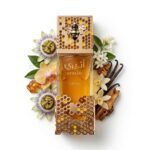 Atheeri Lattafa Eau de Parfum Para Mujer con fondo e ingredientes