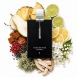 Club de Nuit Precieux Armaf Extrait de Parfum Para Hombre con fondo de ingredientes