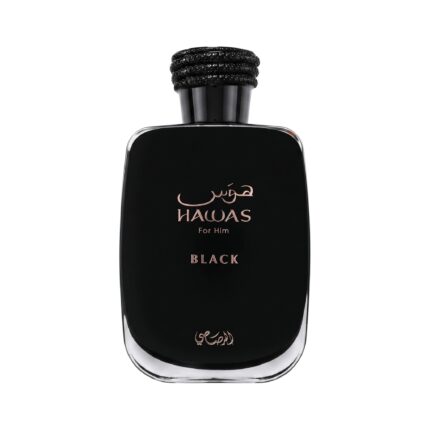 Frasco de Hawas Black Rasasi Eau de Parfum Para Hombre