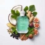 Hawas Tropical Rasasi Eau de Parfum Para Hombre con fondo de ingredientes