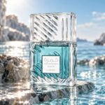 Fondo de Khamrah Waha Lattafa Eau de Parfum  de agua y rocas