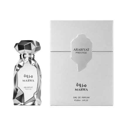 Caja y botella de Marwa Arabiyat Prestige Eau de Parfum