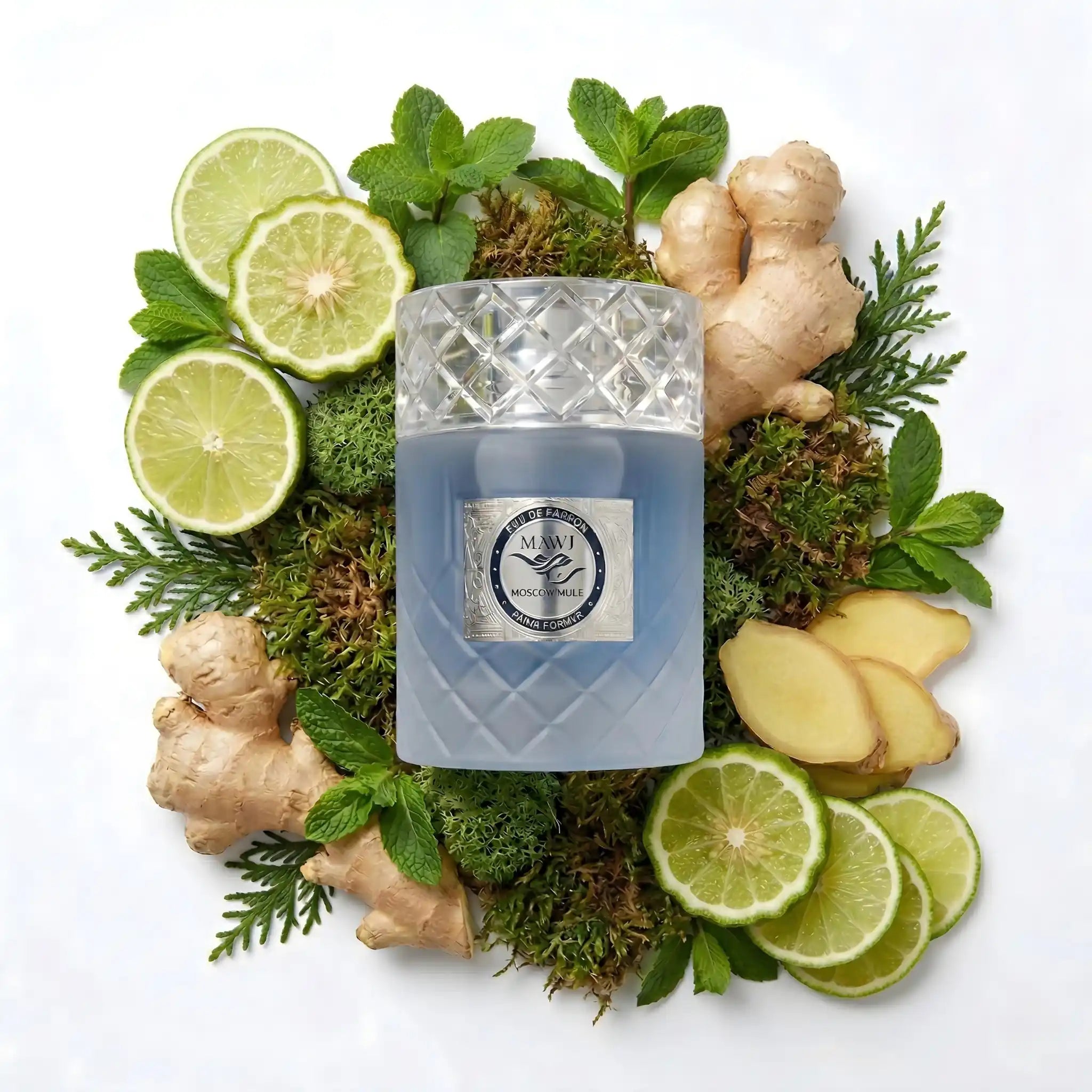 Mawj Moscow Mule Paris Corner Eau de Parfum Unisex con fondo verde