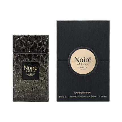 Caja y botella de Noirè Absolu Arabiyat Prestige Eau de Parfum
