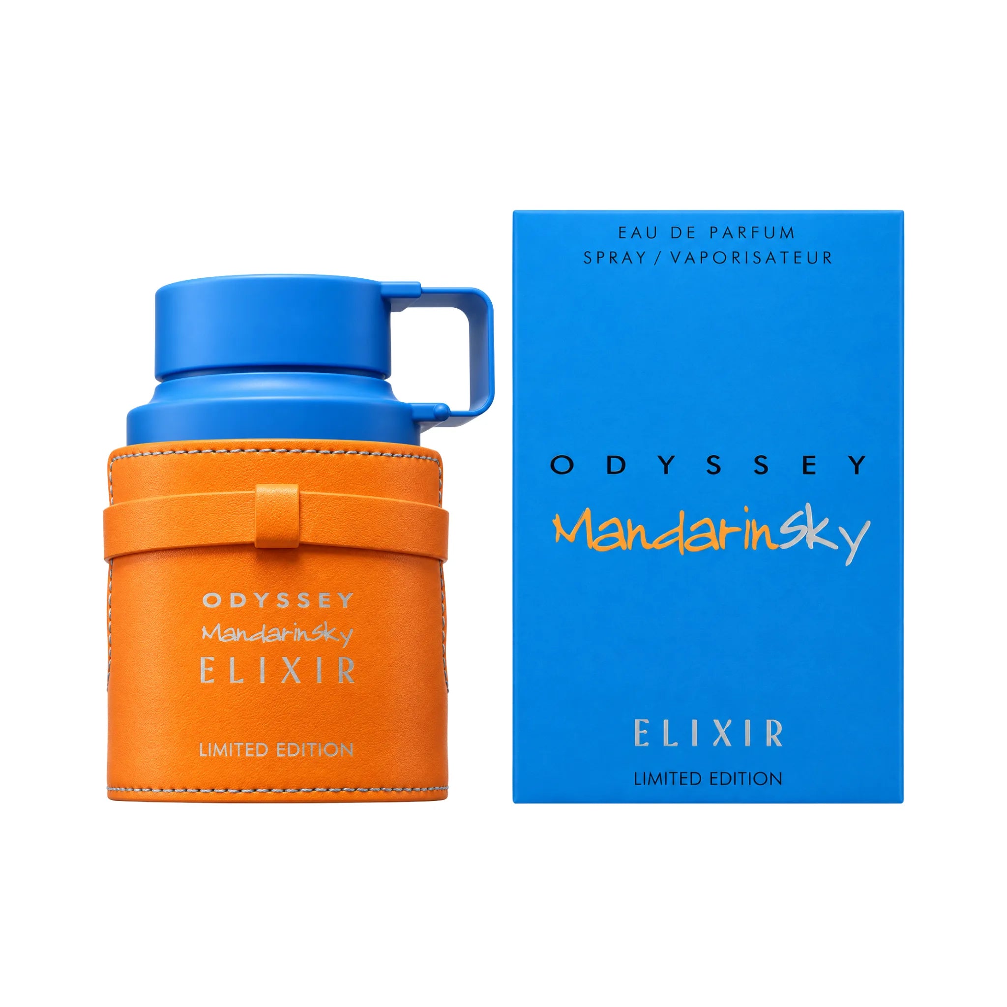 Caja y botella de Odyssey Mandarin Sky Elixir Armaf Eau de Parfum