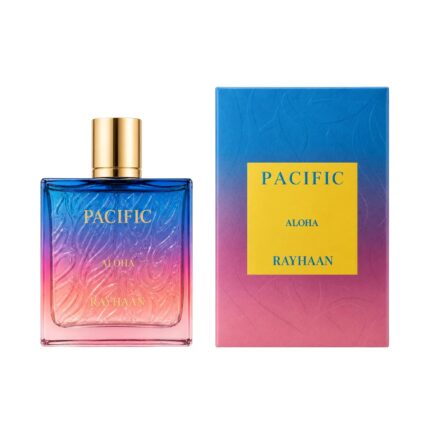 Caja y botella de Pacific Aloha Rayhaan Eau de Parfum
