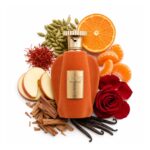 Voux Patisserie Emir Eau de Parfum Unisex con fondo de ingredientes