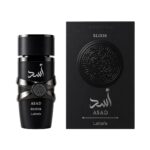 Frasco y caja de Asad Elixir Lattafa Eau de Parfum Hombre